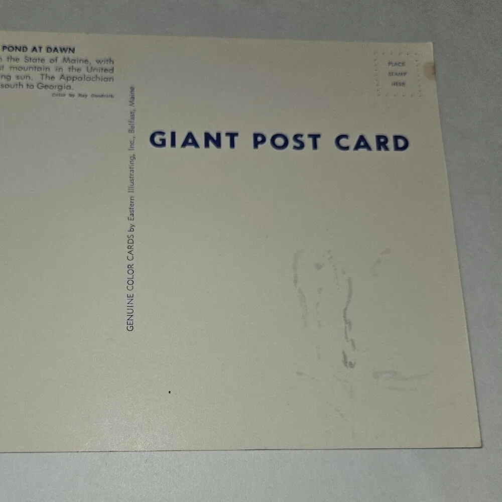 VTG Mt Katahdin From Tongue Pond Dawn Giant Postcard UNUSED Souvenir Maine 6